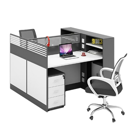 Staff office computer desk with card slot, office desk and chair combination