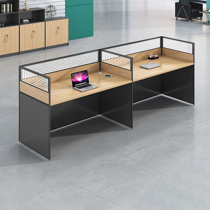 Office staff desk, employee workstation, office desk and chair combination