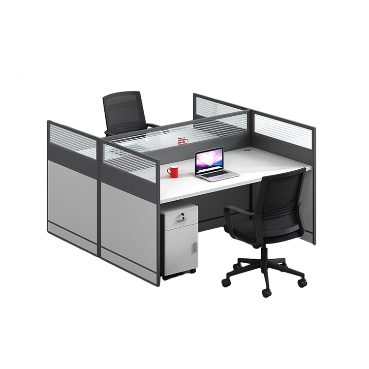 L shaped office desk employee desk multiple options with partition office desk and chair