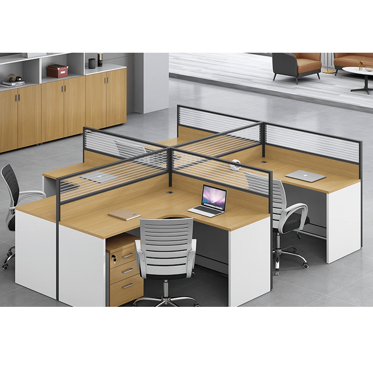 Modern multiple combination employee desk and computer desk, office desk and chair set