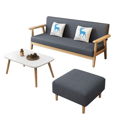 Sofa for small living room, solid wood sofa, sofa chair, deep gray