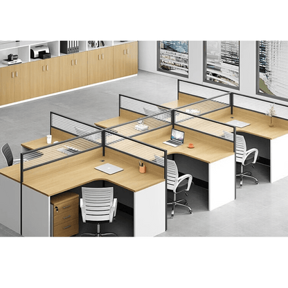 Modern multiple combination employee desk and computer desk, office desk and chair set