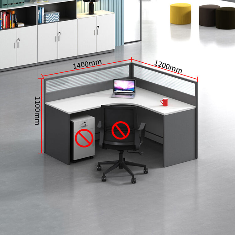 L shaped office desk employee desk multiple options with partition office desk and chair