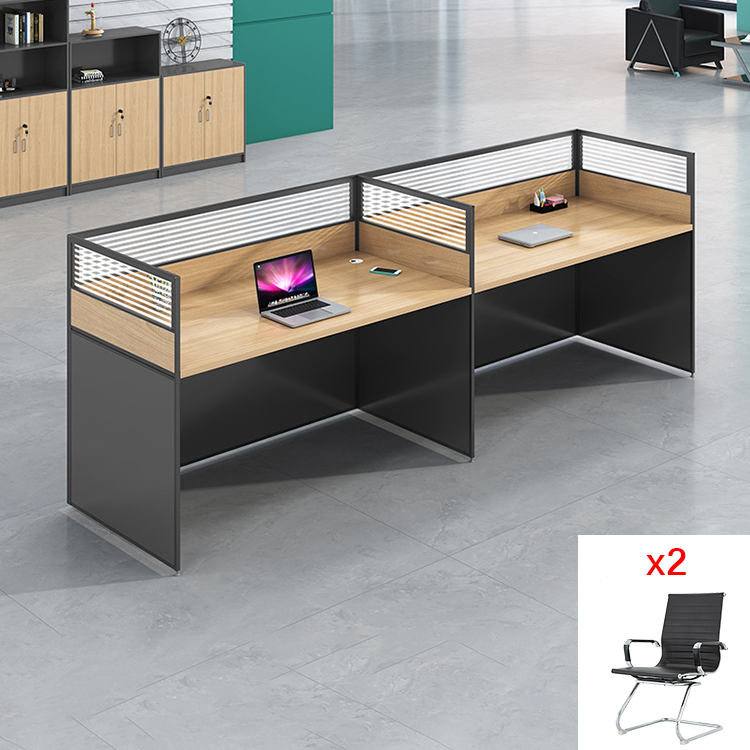 Office staff desk, employee workstation, office desk and chair combination