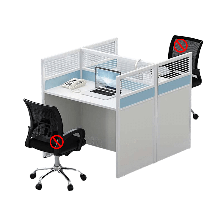 Office desk combination staff desk employee workstation screen and card slot