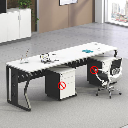 Simplified computer desk employee desk, office desk and chair combination, screen workstation