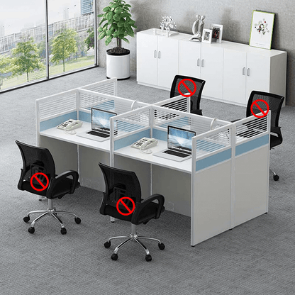 Office desk combination staff desk employee workstation screen and card slot