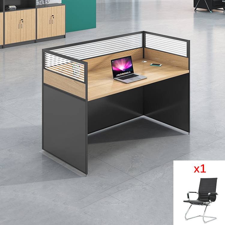 Office staff desk, employee workstation, office desk and chair combination