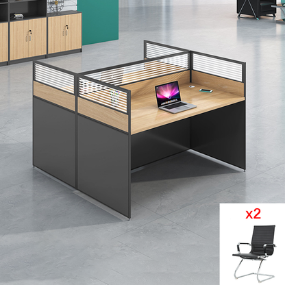 Office staff desk, employee workstation, office desk and chair combination