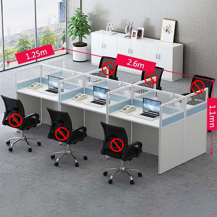 Office desk combination staff desk employee workstation screen and card slot