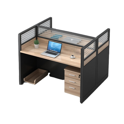 L shaped office desk computer desk, simple employee workstation staff desk