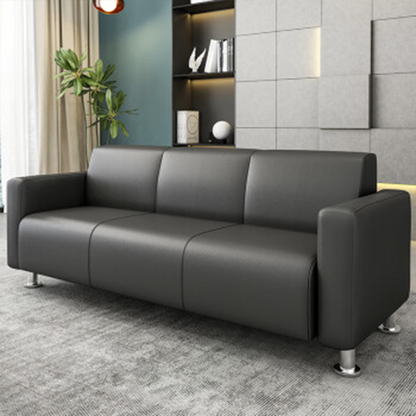 Business office reception leather sofa, single seater and three seater