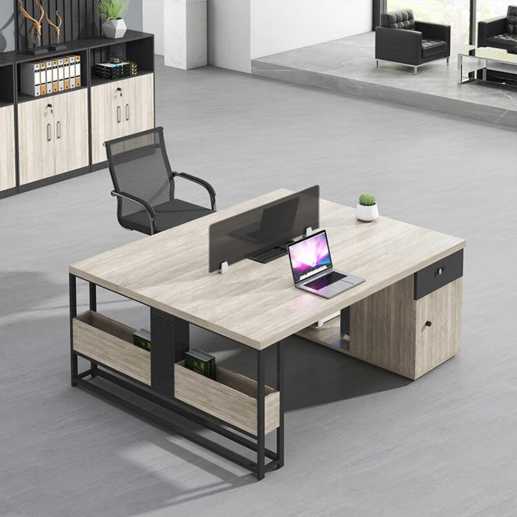 Commercial office desk and chair combination, with drawers for employee desk