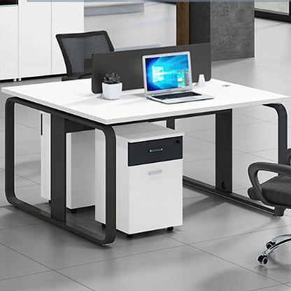 Simplified modern office employee desk, office desk