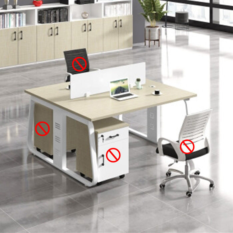 Office desk and chair combination, workstation computer desk in black and white