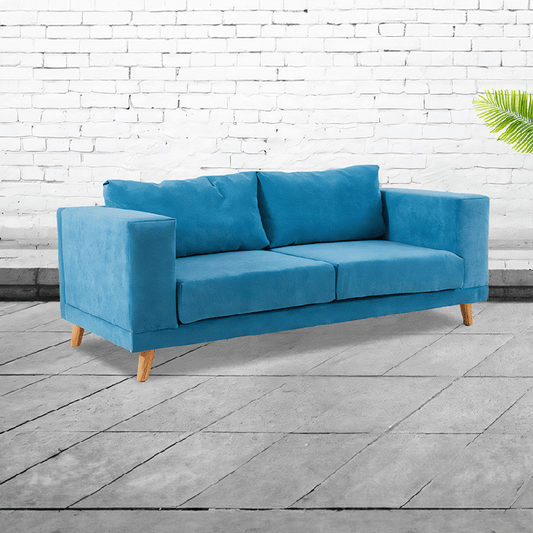 Aegean style apartment furniture small sized sofa, blue