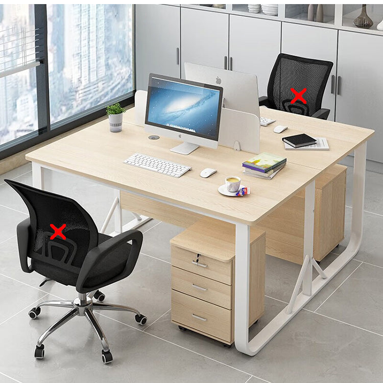 Simplified bold steel frame desk computer desk office employee desk