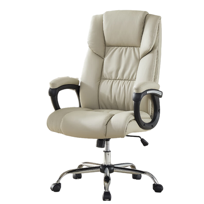 Ergonomic Leather Executive Chair with Casters