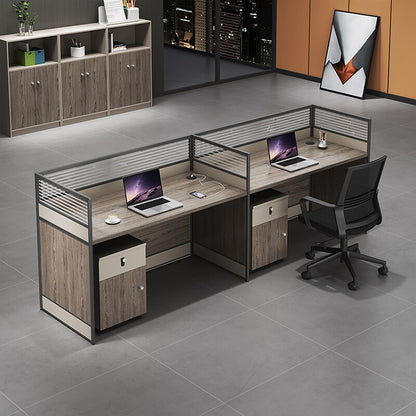 Simplified modern employee desk screen workstation office desk and chair combination