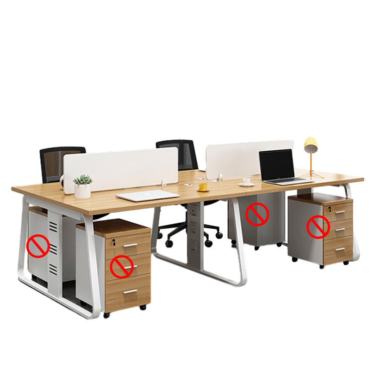 Office staff desk and chair combination with screen partition for employee desk and computer desk