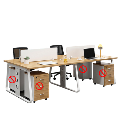 Office staff desk and chair combination with screen partition for employee desk and computer desk