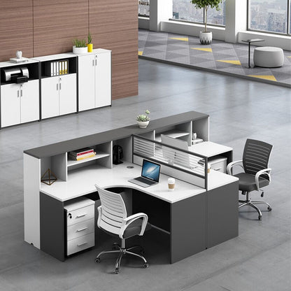 Creative multicombination office desk for employees with chairs and cabinets