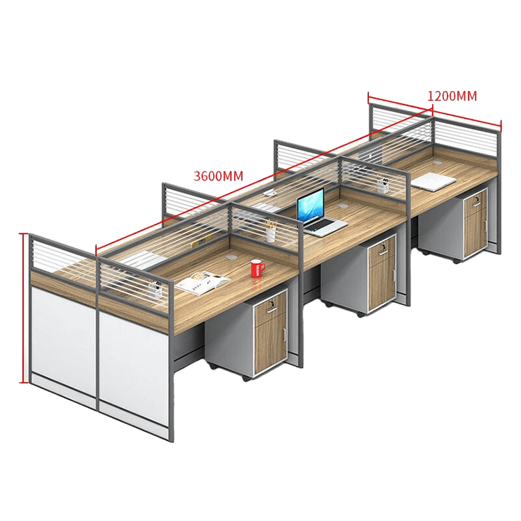 Creative curved employee desk, screen workstation, office desk and chair set