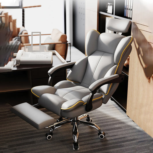 Light Luxury Ergonomic Executive Chair with Footrest