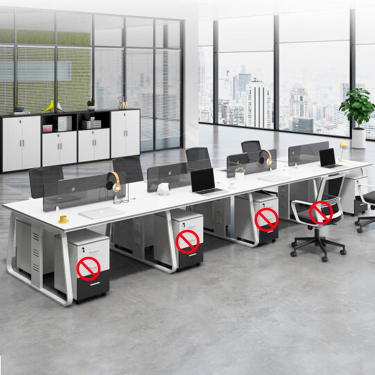 Office staff desk and chair combination with screen partition for employee desk and computer desk