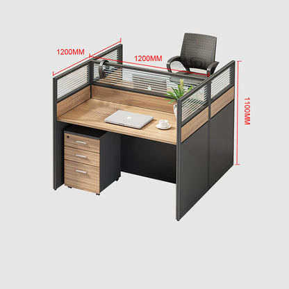 Curved surface office desk employee desk computer desk and chair combination