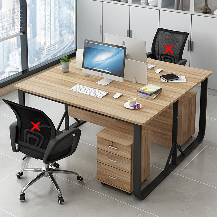 Simplified bold steel frame desk computer desk office employee desk