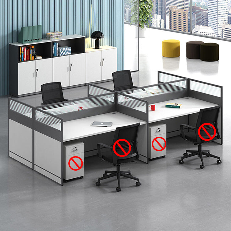 L shaped office desk employee desk multiple options with partition office desk and chair