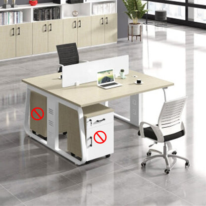 Office desk and chair combination, workstation computer desk in black and white