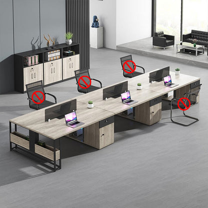 Commercial office desk and chair combination, with drawers for employee desk