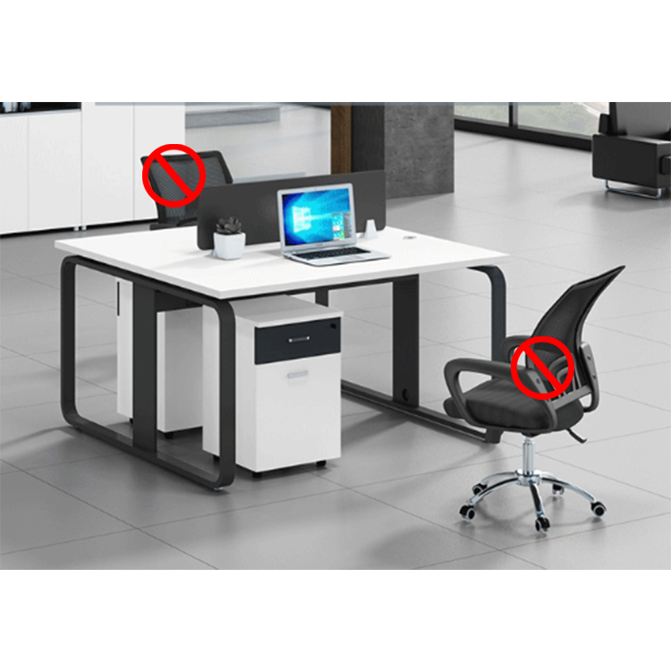 Simplified modern office employee desk, office desk