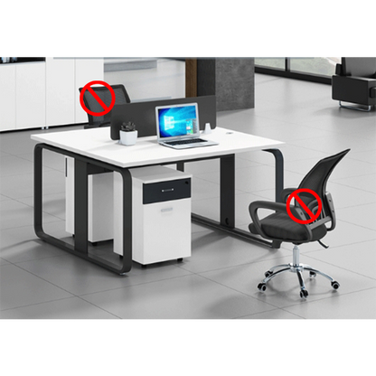 Simplified modern office employee desk, office desk