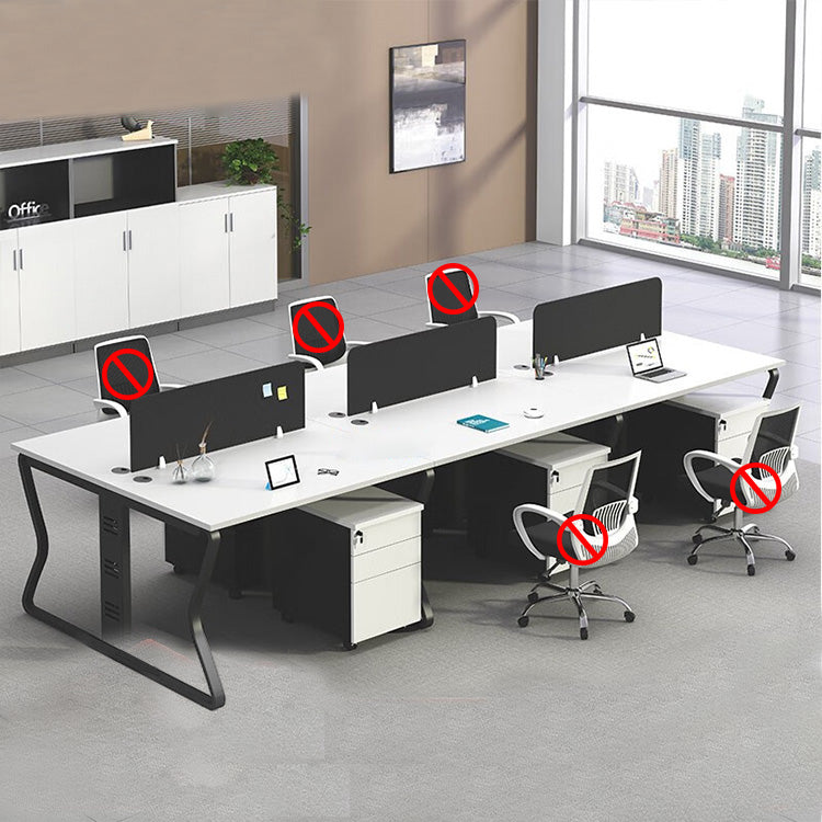 Simplified computer desk employee desk, office desk and chair combination, screen workstation