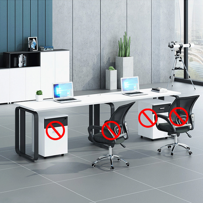 Simplified modern office employee desk, office desk