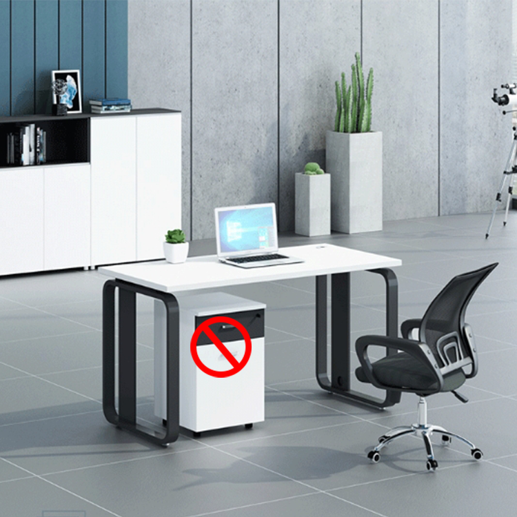 Simplified modern office employee desk, office desk