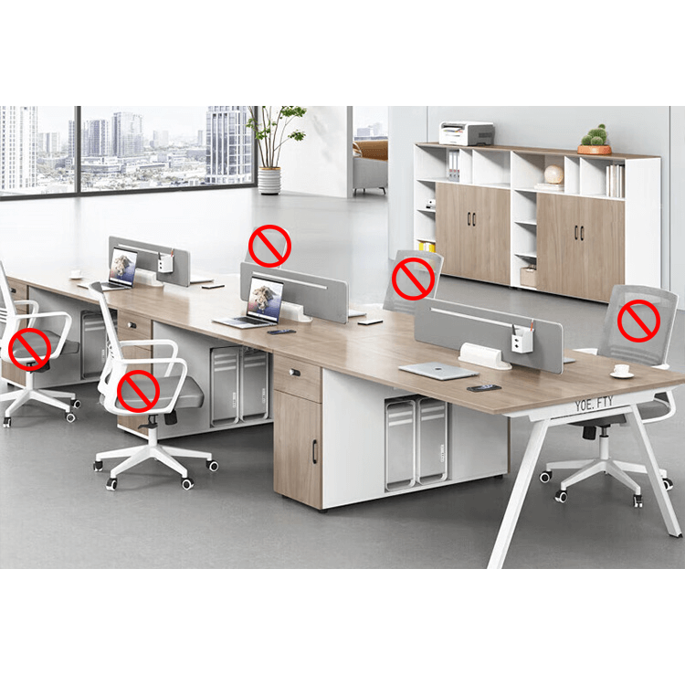 Office desk and chair combination, office card slot screen partition workstation