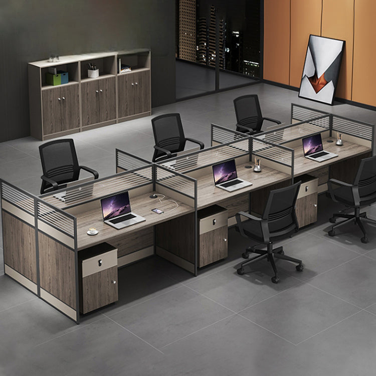 Simplified modern employee desk screen workstation office desk and chair combination