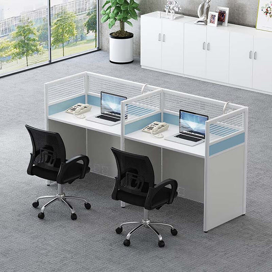 Office desk combination staff desk employee workstation screen and card slot