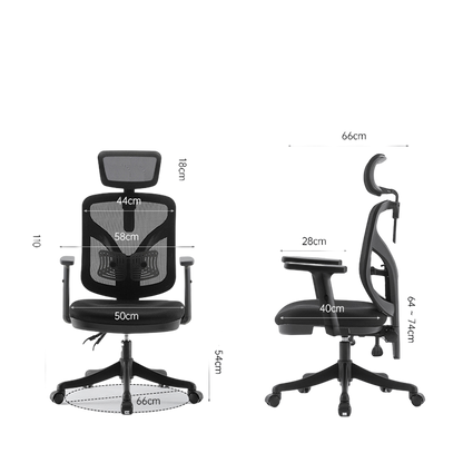 Black Office Chair with Comfortable Backrest