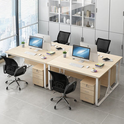 Simplified bold steel frame desk computer desk office employee desk