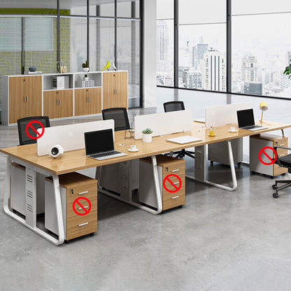 Office staff desk and chair combination with screen partition for employee desk and computer desk