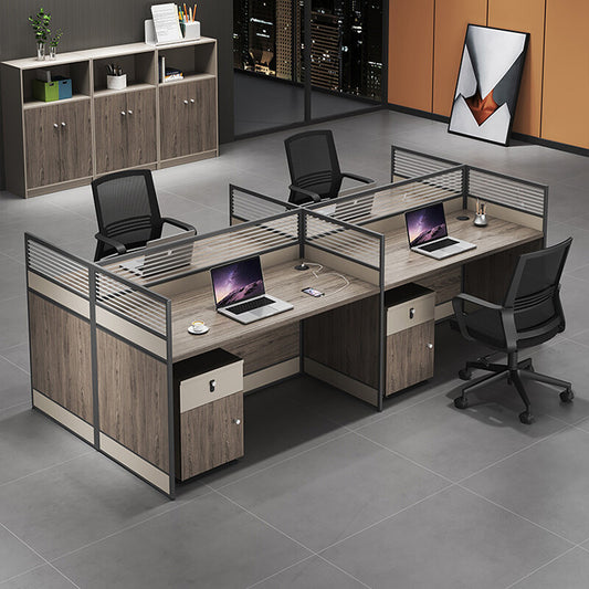 Simplified modern employee desk screen workstation office desk and chair combination