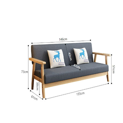 Sofa for small living room, solid wood sofa, sofa chair, deep gray