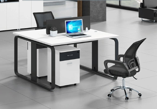 Simplified modern office employee desk, office desk