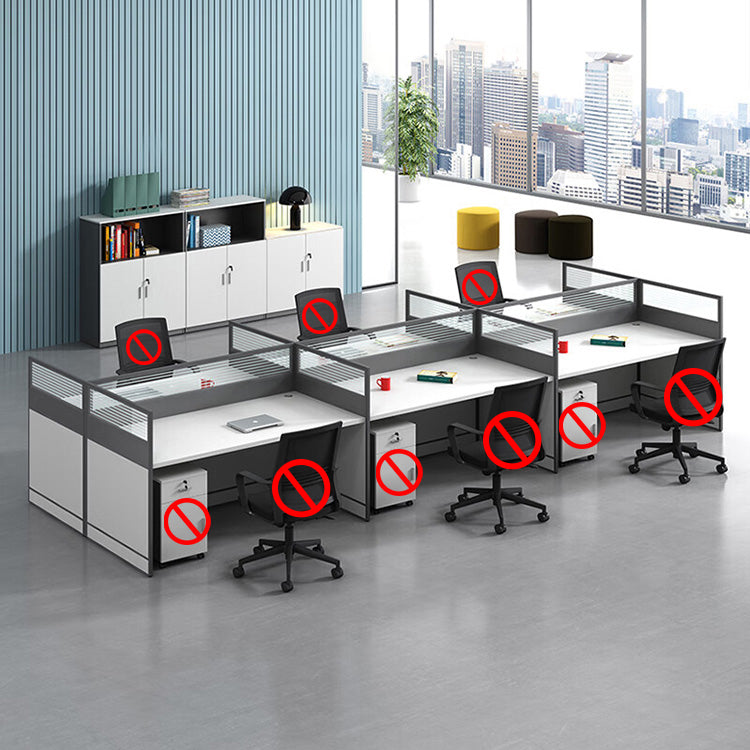 L shaped office desk employee desk multiple options with partition office desk and chair