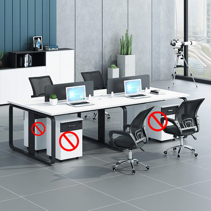 Simplified modern office employee desk, office desk